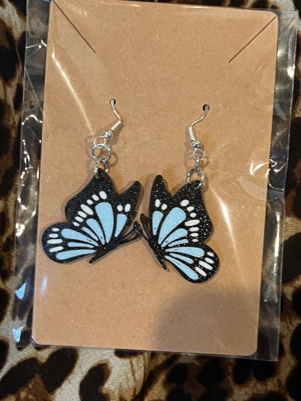 Unbranded Size OSFA Blue Butterfly Dangle Earrings